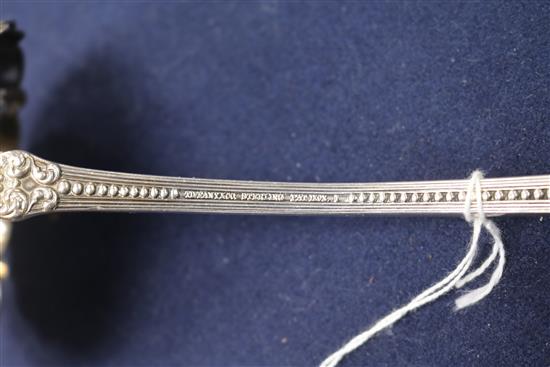 A Tiffany & Co sterling silver soup ladle and matching sauce ladle, 11 oz.